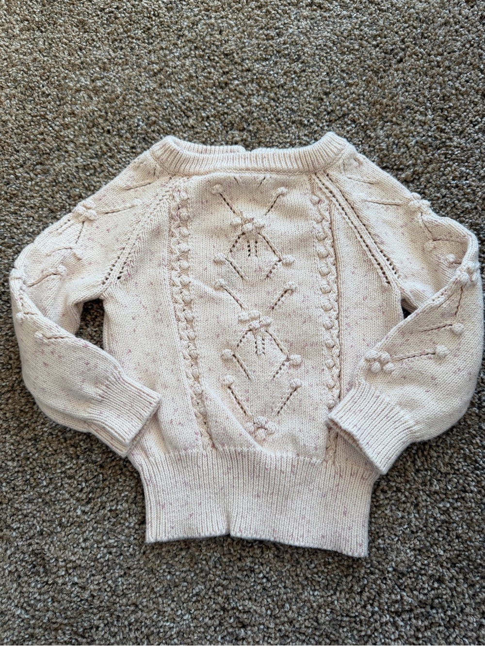 JAMIE KAY Cream & Pink Textured Knit Sweater
